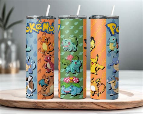 Pokemon Evolution Oz Sublimation Tumbler Wrap Anime Straight Skinny