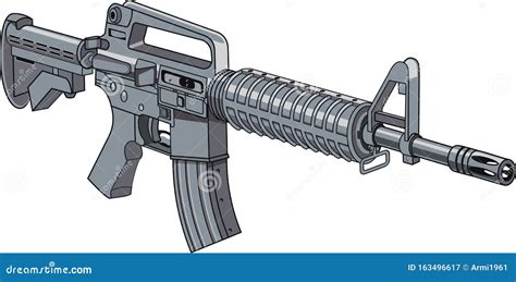 M16 Assault Rifle Machine Gun Stock Vector - Illustration of ak74, camouflage: 163496617