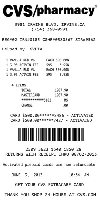 Cvs Pharmacy Receipt Template Receipt Template Cvs Pharmacy Cvs