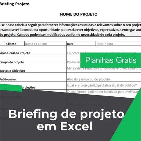 Briefing de Projeto - Smart Planilhas Briefing de Projeto