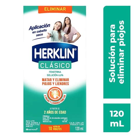 Shampoo Herklin Clásico para remover piojos y liendres 120 ml Walmart