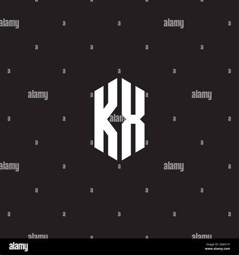 KX Logo Monogram With Hexagon Shape Style Design Template Isolated On