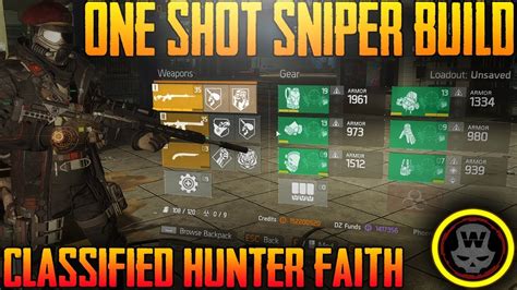 One Shot Sniper Build Hunters Faith Classified Build The Division 1 8