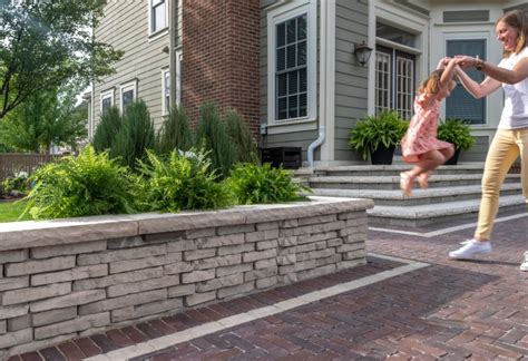 Paver Entrance Project With Ledgestone Steps Unilock