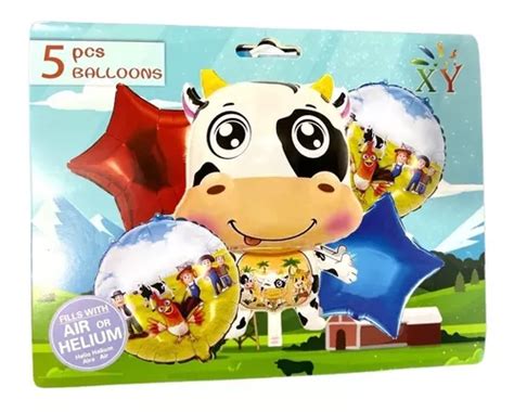 Globos La Vaca Lola Granja De Zenon Kit 5 Globos Bartolito 135 En