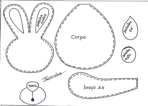 A Arte de Educar Moldes de coelhos da Páscoa em EVA