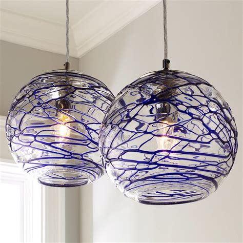 Check Out Swirling Glass Globe Pendant Light THESE ARE SMALL FOR OVER