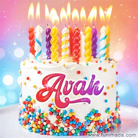 Personalized For Avah Elegant Birthday Cake Adorned With Rainbow