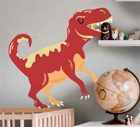 Naklejka Cienna Smok T Rex Czerwony I Ty Dinozaur Tenstickers