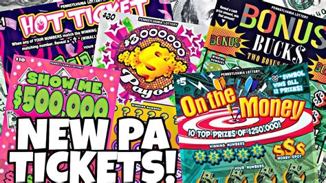 New Pa Lottery Scratch Offs Hot Ticket Bonus Bucks On The Money