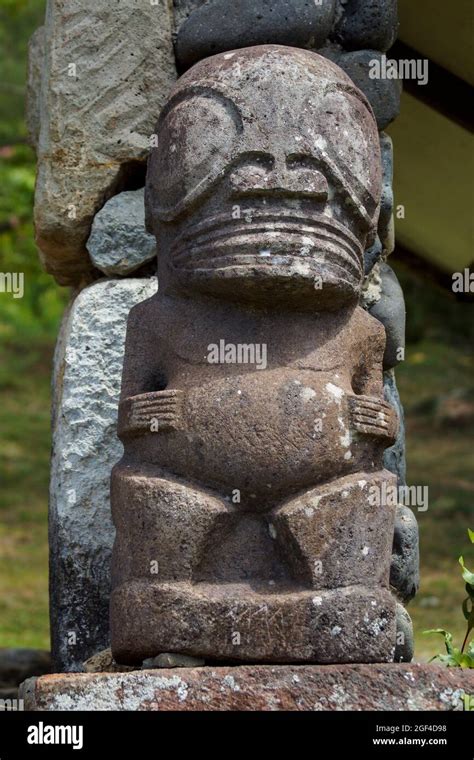 Stone Sculpture Tiki Taiohae Bay Nuku Hiva Marquesas Islands French