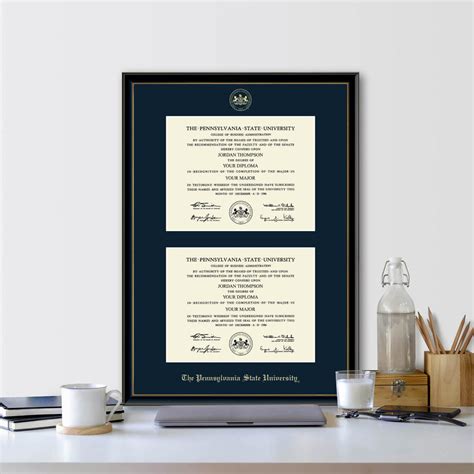 Penn State University Double Diploma Frame Nittany Lions (PSU)