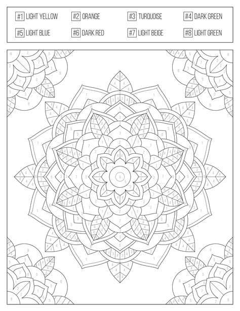 Printable Color By Number Sheets For Adults