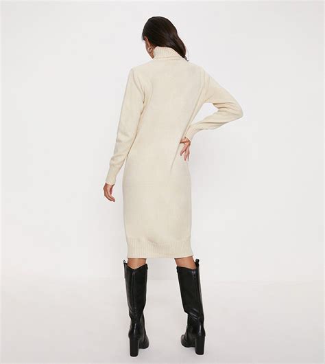 Buy Oasis Roll Neck Cosy Midi Sweater Dress In Beige 6thstreet Uae