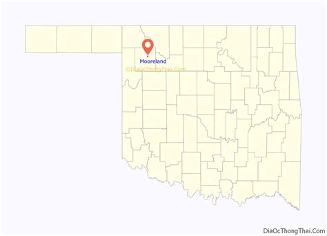 Map of Mooreland town, Oklahoma - Thong Thai Real