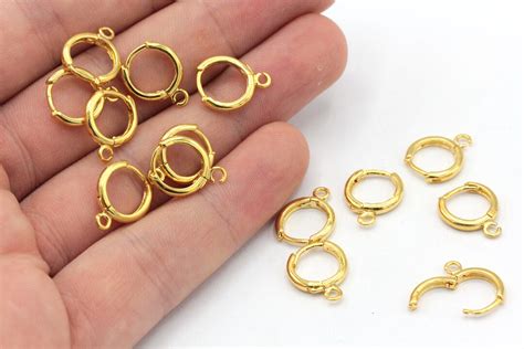 Mm K Shiny Gold Leverback Earring Clasps Round Leverback Earring