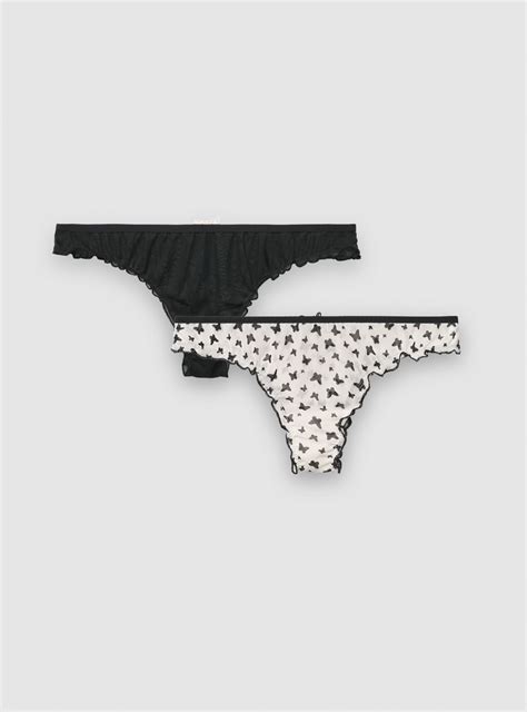 Var rosa claro Pack de bragas bikini brasileñas con volantes y lazos