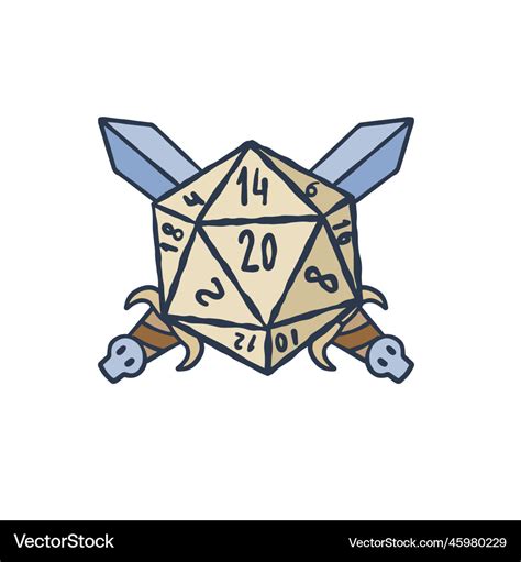 Dice D For Playing Dnd Royalty Free Vector Image