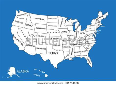 United States Map Vector Silhouette Illustration Stockvector Rechtenvrij 331754888 Shutterstock