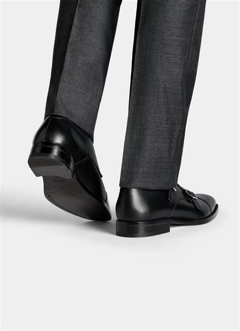 Black Double Monk Strap In Italian Calf Leather SUITSUPPLY