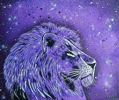 Lion Galaxy Lion Canvas Lion Painting Abstract Animal Painting