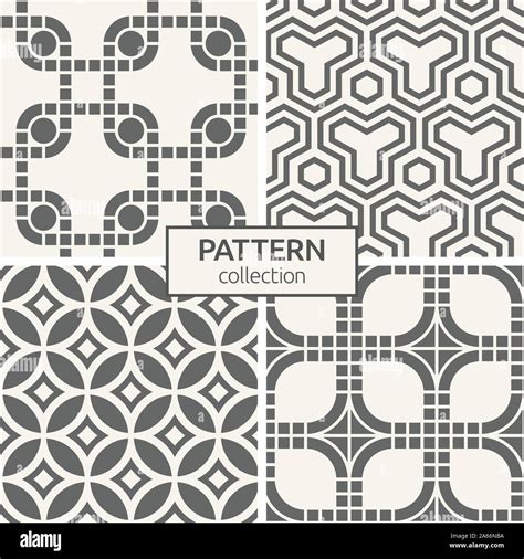 Set Of Four Seamless Patterns Abstract Geometric Trendy Vector