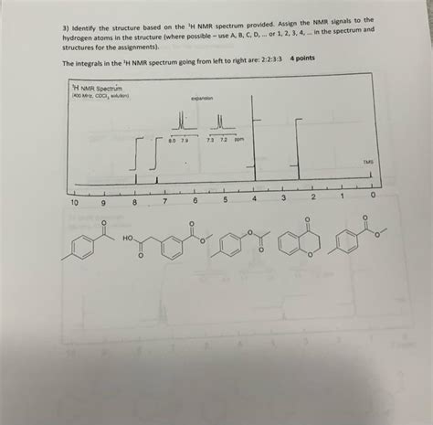 Solved 3 Identify The Structure Based On The 1h Nmr