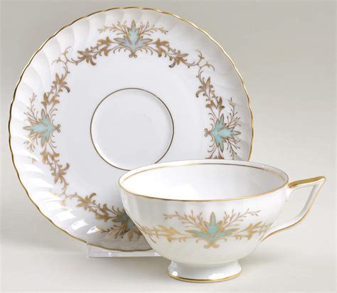 Serenade Blue Green Footed Cup Saucer Set By Royal Tettau