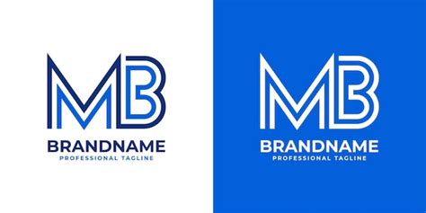 Logotipo De Monograma De L Nea De Letras Mb Adecuado Para Negocios Con