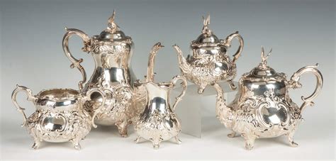 Five Piece English Sterling Silver Tea Set | Cottone Auctions