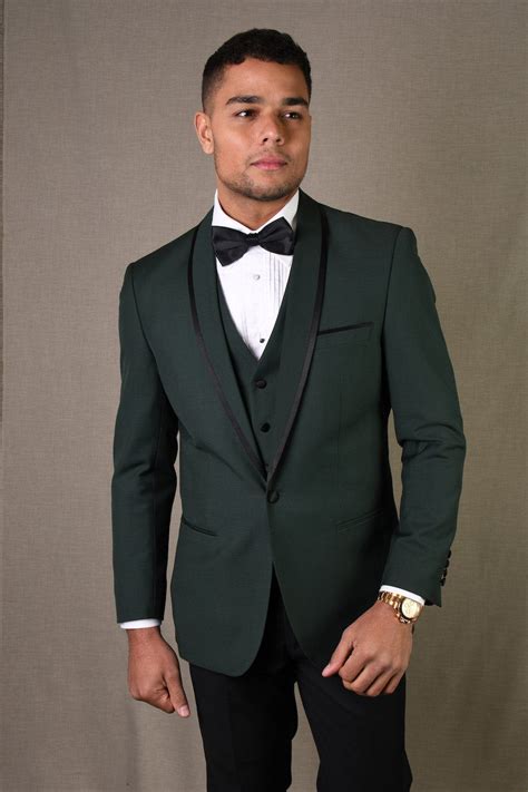 Genova Hunter Green 1 Button Shawl Tuxedo