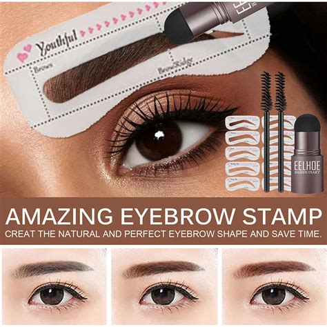 Eyebrow Stamp Stencil Kit Brow Definer Powder Stamp Makeup Gifts For