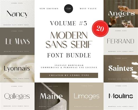 Modern Sans Serif Fonts Bundle 3 Elegant Modern Sans Serif Font Otf