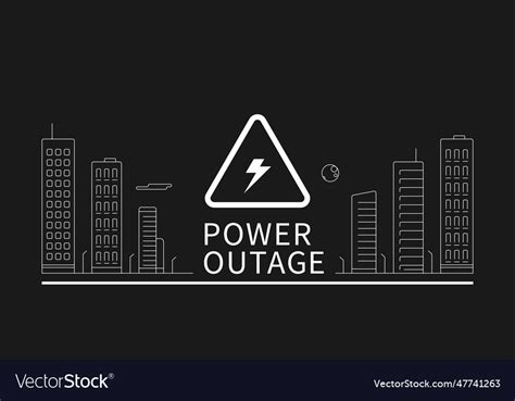 Black web banner of a power outage Royalty Free Vector Image