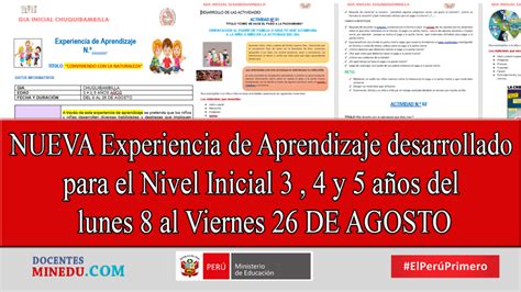 NUEVA Experiencia De Aprendizaje Desarrollado Para El Nivel Inicial 3