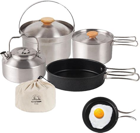 Amazon Camp Cookware Set 4pcs Camping Pots And Pans Stainless