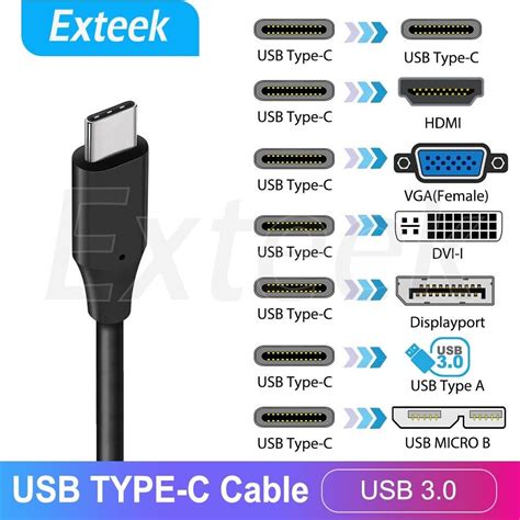 USB C Type C To HDMI DVI VGA DP Displayport 4K USB C USB3 0 Cable Lead