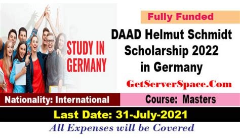 Daad Helmut Schmidt Scholarship In Germany Fully Funded