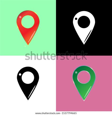 Gps Location Vector Illustration Combination Flat Stock Vector Royalty