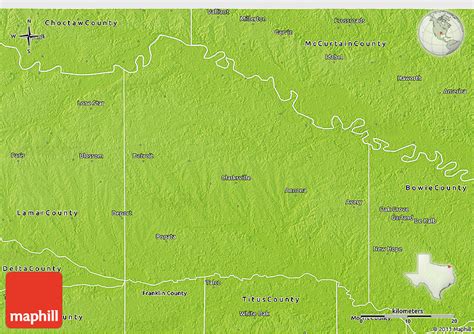 Physical 3d Map Of Red River County