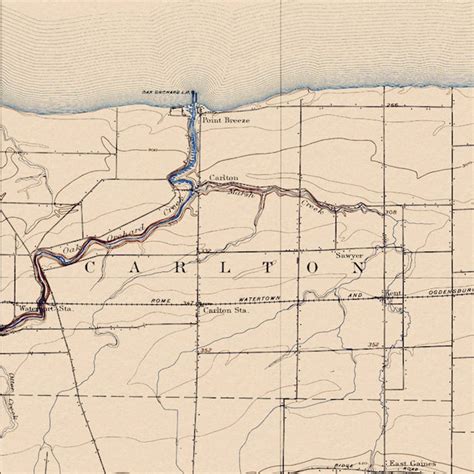 Oak Orchard Ny Restored Vintage Map Etsy