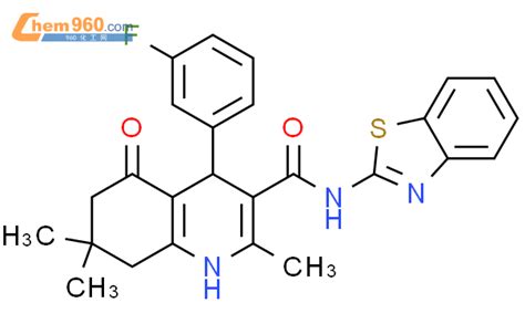 445015 07 6 N 1 3 Benzothiazol 2 Yl 4 3 Fluorophenyl 2 7 7