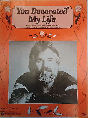 You Decorated My Life Kenny Rogers Sheet Music Original Morrison Hupp