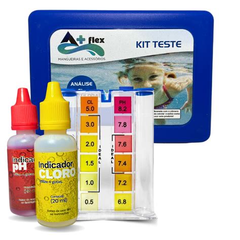 Kit Teste Estojo Reagentes Medidor de Ph e Cloro Para Limpeza Água