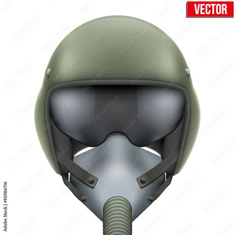 Military flight fighter pilot helmet. Vector. Stock Vector | Adobe Stock