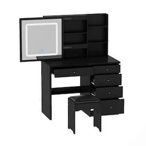 FUFU GAGA Black 5 Drawers 39 4 In W Makeup Vanity Sets Chest Of