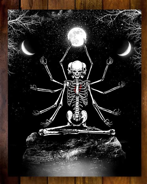 Divination. Art Print. Surreal Skeleton God, Spiritual Art Illustration ...