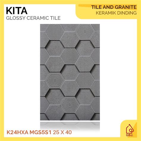 Jual KERAMIK KITA 25 X 40 K24HXA DARK GREY KERAMIK DINDING HIAS