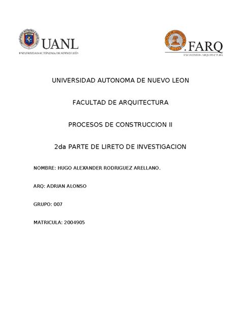 2da Parte De Libreto Pc Ii Universidad Autonoma De Nuevo Leon Facultad De Arquitectura