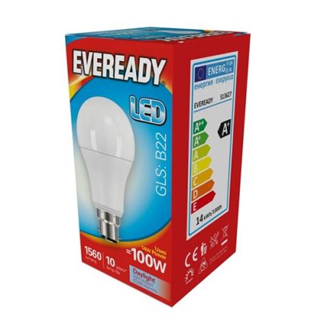 W W Equiv Led Gls Bayonet Light Bulb Cool White By Eveready